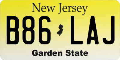 NJ license plate B86LAJ