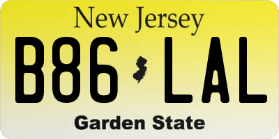 NJ license plate B86LAL
