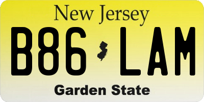 NJ license plate B86LAM