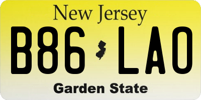 NJ license plate B86LAO