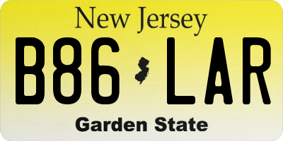 NJ license plate B86LAR