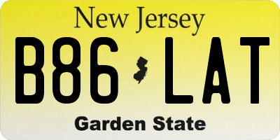 NJ license plate B86LAT
