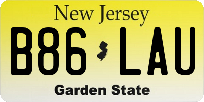 NJ license plate B86LAU