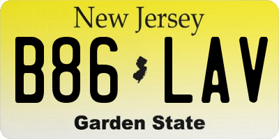 NJ license plate B86LAV