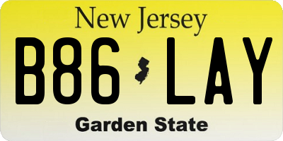 NJ license plate B86LAY