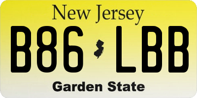 NJ license plate B86LBB