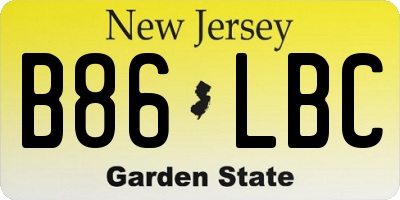 NJ license plate B86LBC