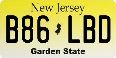 NJ license plate B86LBD