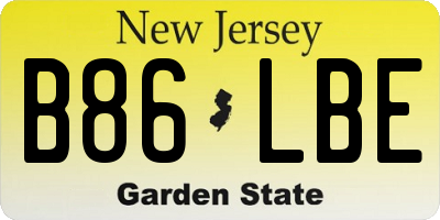 NJ license plate B86LBE