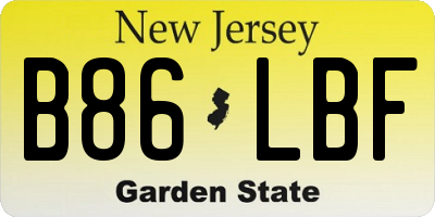 NJ license plate B86LBF