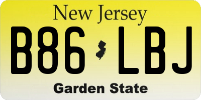 NJ license plate B86LBJ