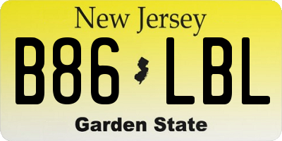 NJ license plate B86LBL