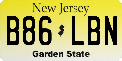 NJ license plate B86LBN