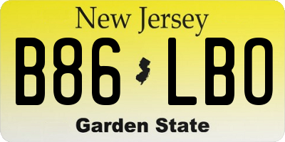 NJ license plate B86LBO