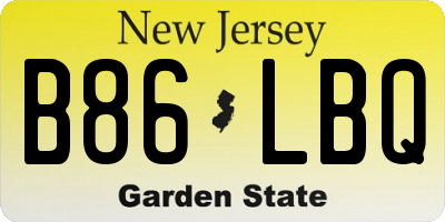 NJ license plate B86LBQ