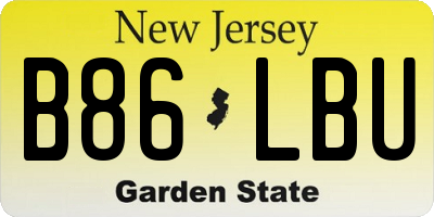 NJ license plate B86LBU