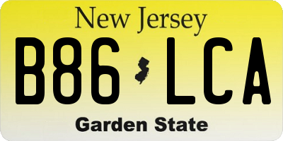 NJ license plate B86LCA