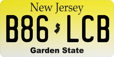 NJ license plate B86LCB