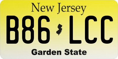 NJ license plate B86LCC