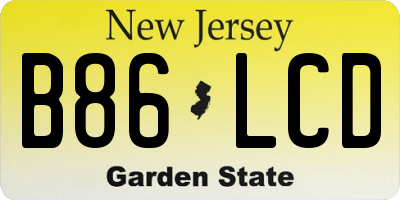 NJ license plate B86LCD