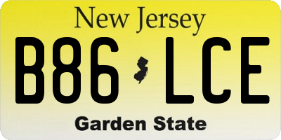 NJ license plate B86LCE