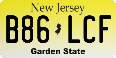 NJ license plate B86LCF