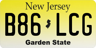 NJ license plate B86LCG