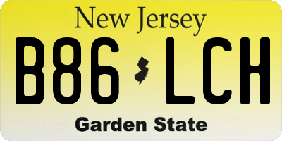 NJ license plate B86LCH