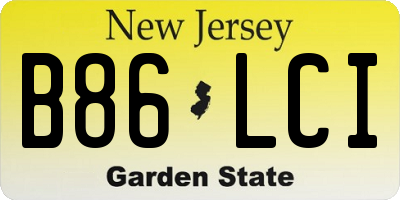 NJ license plate B86LCI