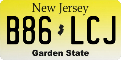 NJ license plate B86LCJ