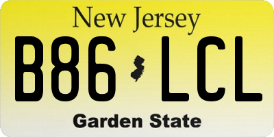 NJ license plate B86LCL