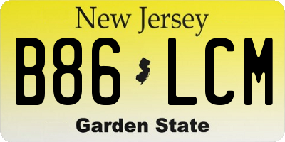 NJ license plate B86LCM