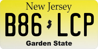 NJ license plate B86LCP