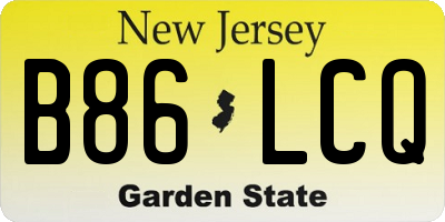 NJ license plate B86LCQ