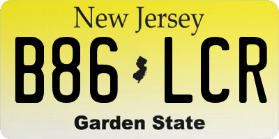 NJ license plate B86LCR