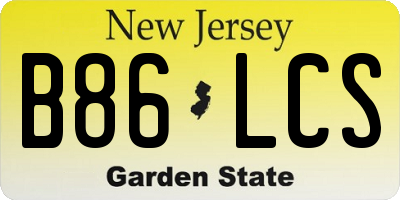 NJ license plate B86LCS