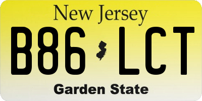 NJ license plate B86LCT