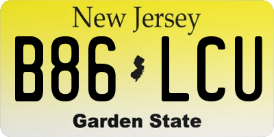 NJ license plate B86LCU
