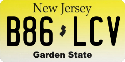 NJ license plate B86LCV