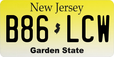 NJ license plate B86LCW