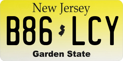 NJ license plate B86LCY