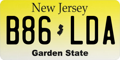 NJ license plate B86LDA