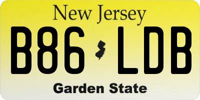 NJ license plate B86LDB