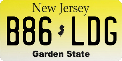 NJ license plate B86LDG