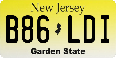 NJ license plate B86LDI