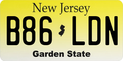 NJ license plate B86LDN