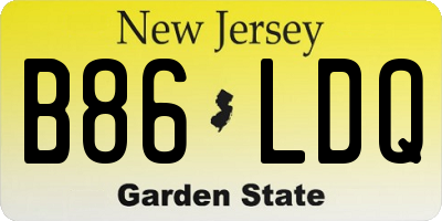 NJ license plate B86LDQ