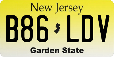 NJ license plate B86LDV