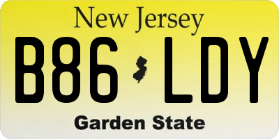 NJ license plate B86LDY
