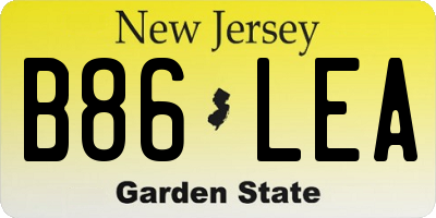 NJ license plate B86LEA
